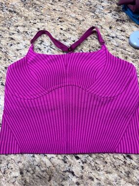 Lululemon Strappy Seamless Yoga bra in wild berry